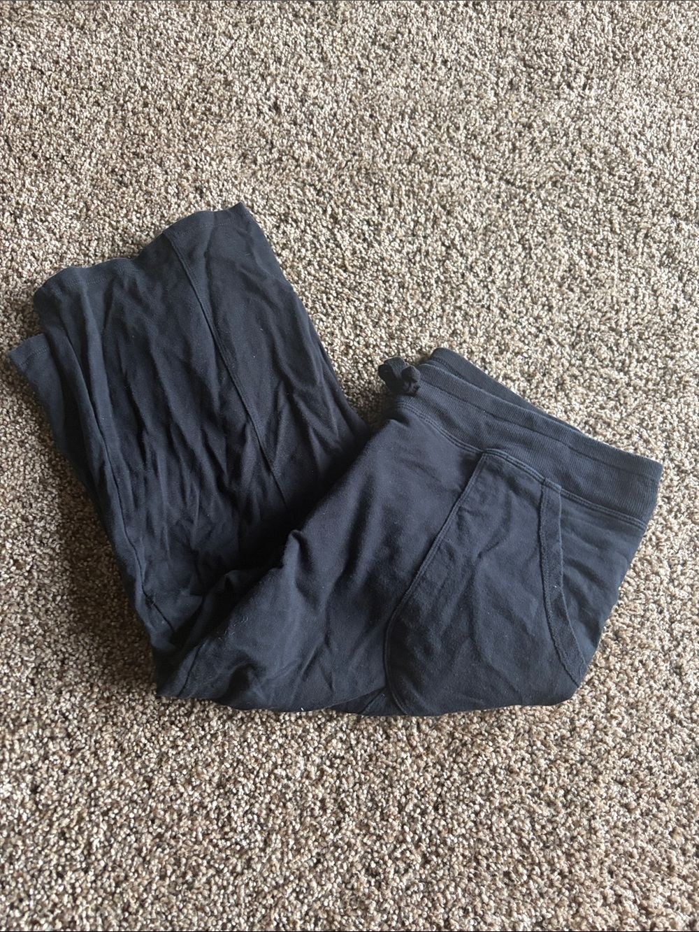 Eddie Bauer Black Crop Sweatpants with Drawstring